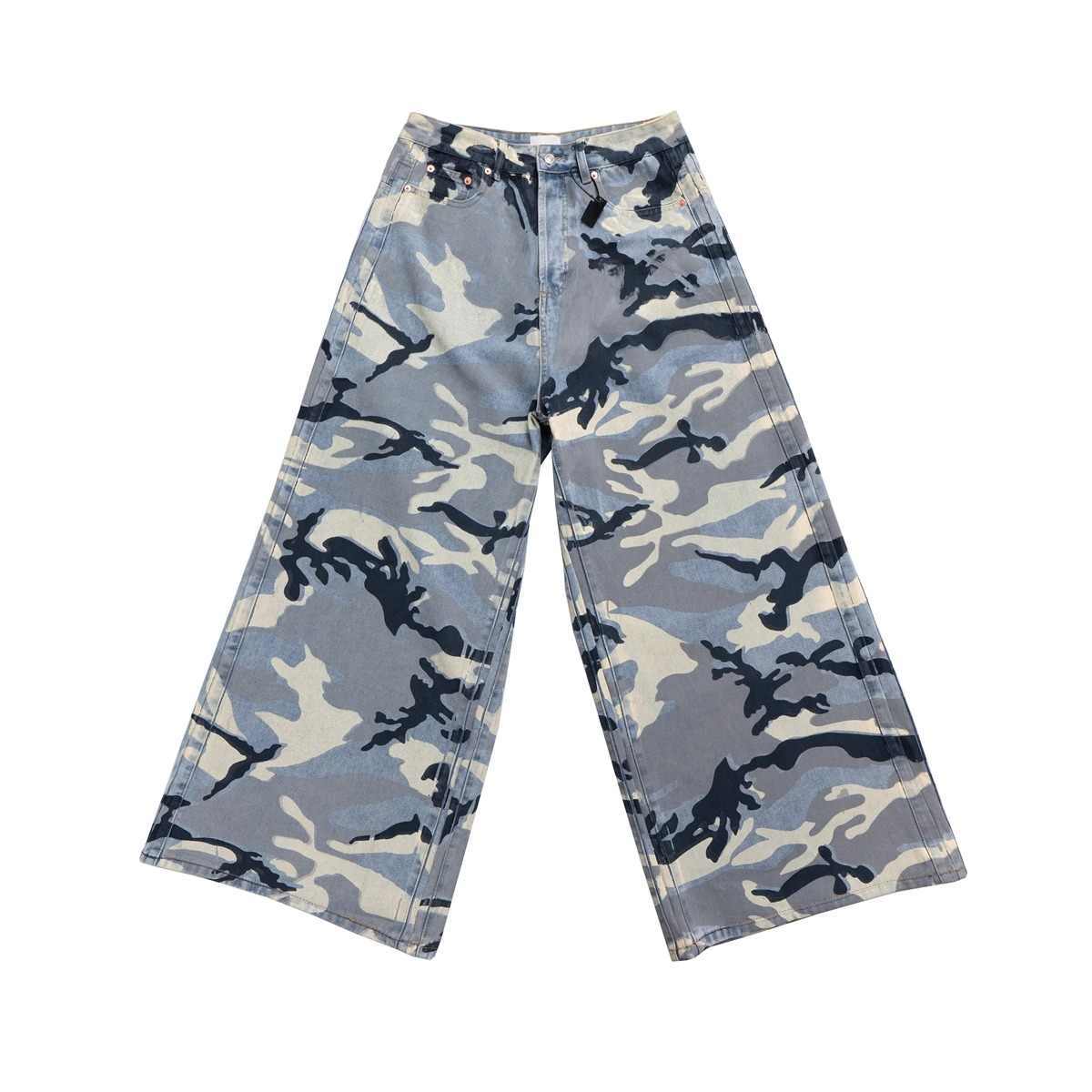 Snow Camouflage Blue Men's And Women's Jeans