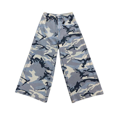 Snow Camouflage Blue Men's And Women's Jeans