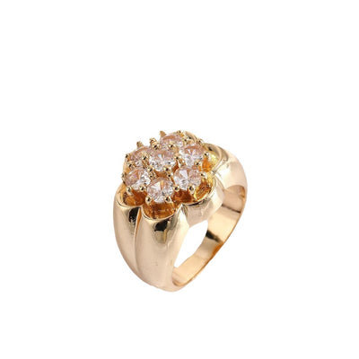 Men's Ring High-grade Pattern Micro Inlaid Zircon