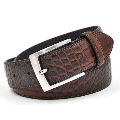 Mens  Fashion Waist Belts Faux Pattern With Split Leather Luxury Male Designer Belt