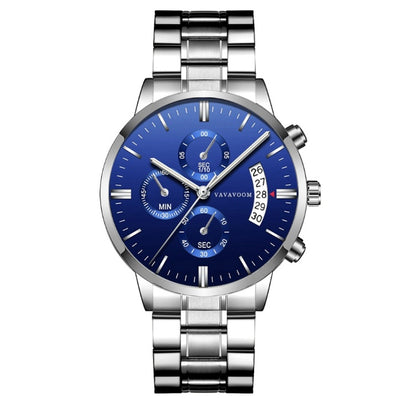 Men''s Stainless Steel Watches with Business Leisure Calendar Quartz Watches