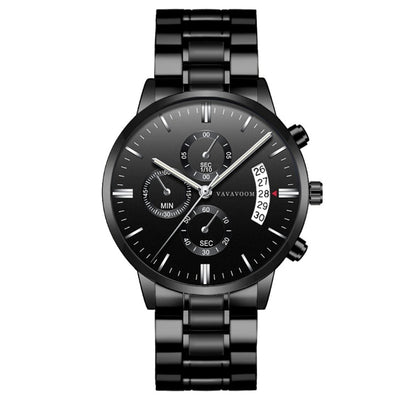Men''s Stainless Steel Watches with Business Leisure Calendar Quartz Watches