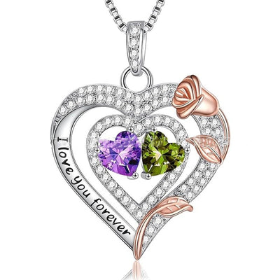 European And American Heart Of Eternity S925 Sterling Silver Double-layer Necklace For Women