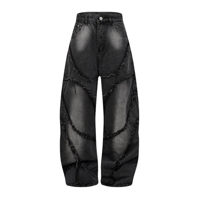 Heavy Industry Washed Old Straight Loose Wide-leg Draggle-tail Trousers