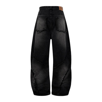 Heavy Industry Washed Old Straight Loose Wide-leg Draggle-tail Trousers