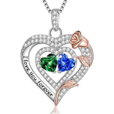 European And American Heart Of Eternity S925 Sterling Silver Double-layer Necklace For Women