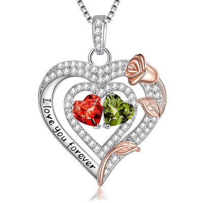 European And American Heart Of Eternity S925 Sterling Silver Double-layer Necklace For Women